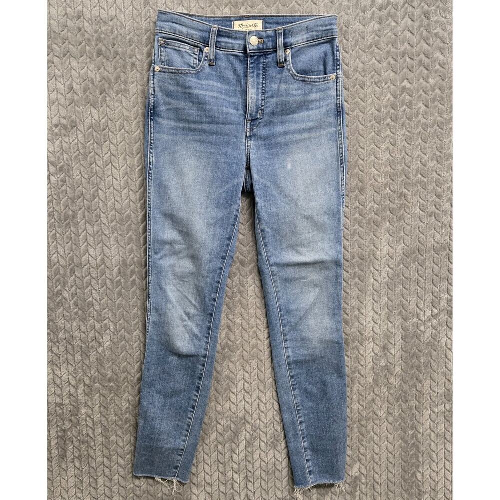 Madewell 10" High-Rise Skinny Jeans in Highview Wash Raw-Hem Size 25 MA645